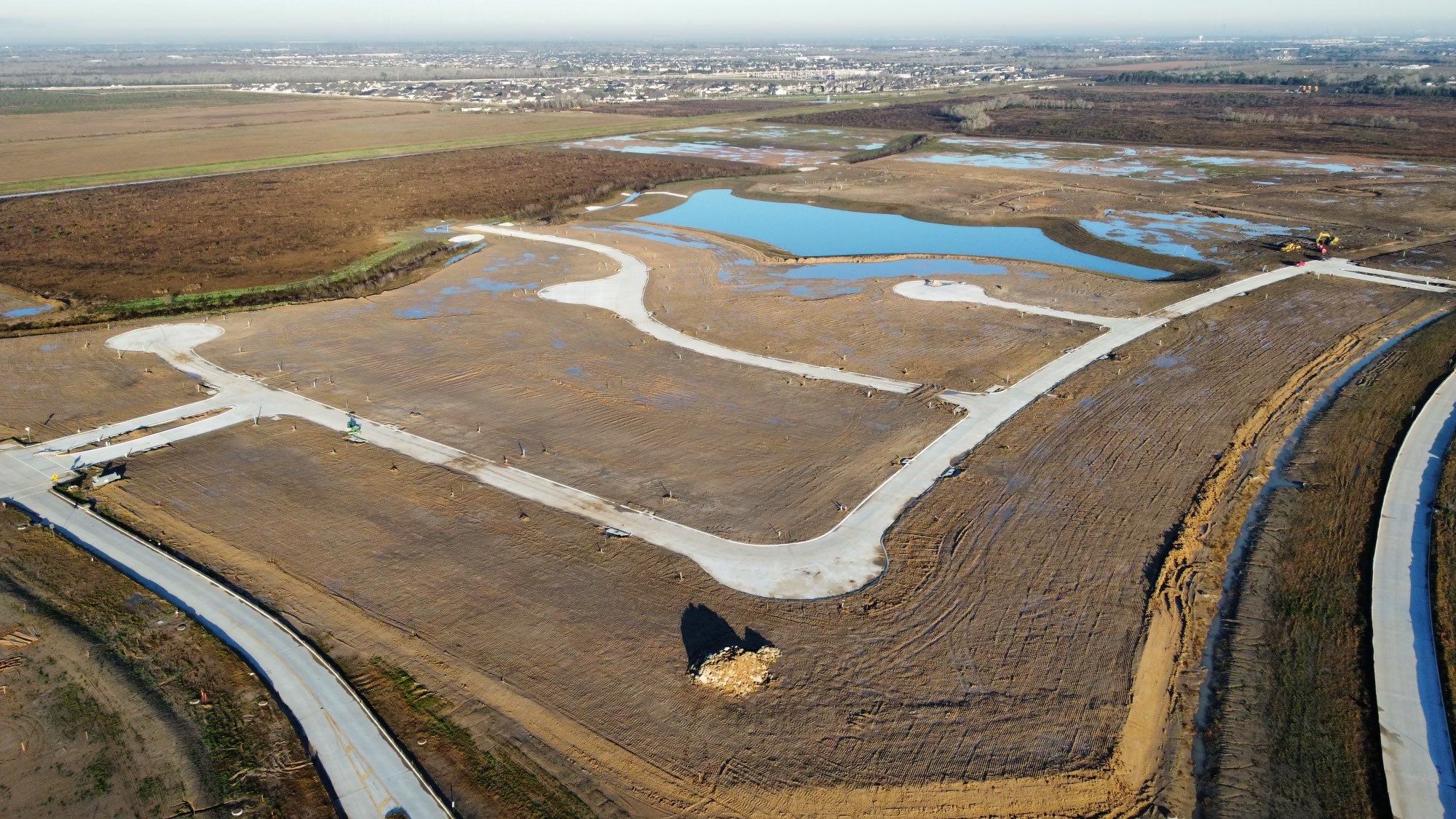 Subdivision development with road infrastructure