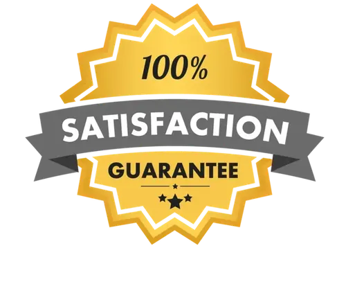 100% Satisfaction Guarantee badge for Lone Star JC Construction, emphasizing commitment to customer satisfaction in masonry and concrete services.